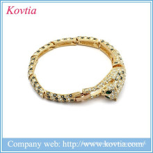 New design women and animal sexy bracelets indian plated 18k gold antique leopard bangle bracelet